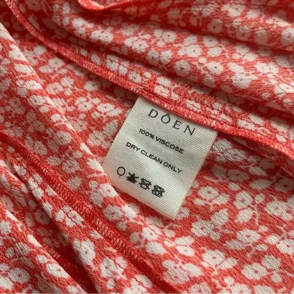 Doen Porto Floral Viscose Sleeveless A Line Mini Dress Orange Hillside Bloom - Picture 11 of 13